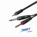 Roxtone SAYC130L1 - Kabel audio Jack 3.5mm stereo / 2 x Jack 6.3mm mono 1m