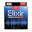 Elixir NanoWeb 9-42 Super Light 3-pak - Struny do gitary elektrycznej