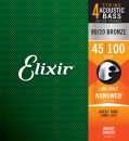Elixir struny do gitary basowej akustycznej NANOWEB 80/20 Bronze 45-100 4-str