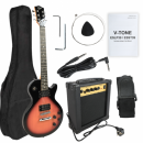 V-TONE ESLP39 SB - Gitara elektryczna ZESTAW