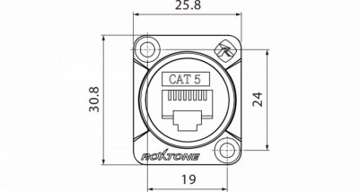 Roxtone RAE8FD-C5-B - Gniazdo typu RJ45 CAT5e