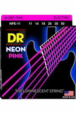 DR NPE 11-50 NEON PINK - Struny do gitary elektrycznej