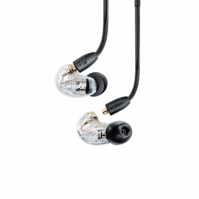 Shure SE215-CL-EFS - Słuchawki douszne, odłączany kabel, przezroczyste