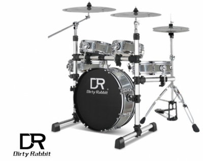Dirty Rabbit TDB-200-Silver -  Przenośny zestaw perkusyjny