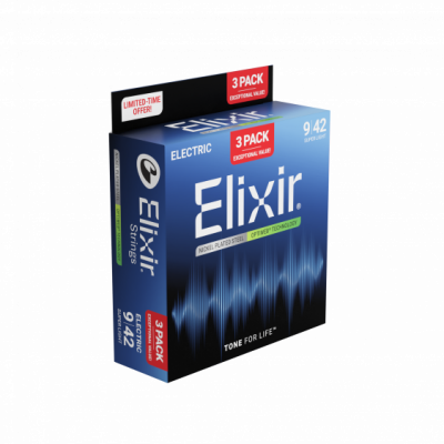 Elixir Optiweb 9-42 Super Light 3-pak - Struny do gitary elektrycznej