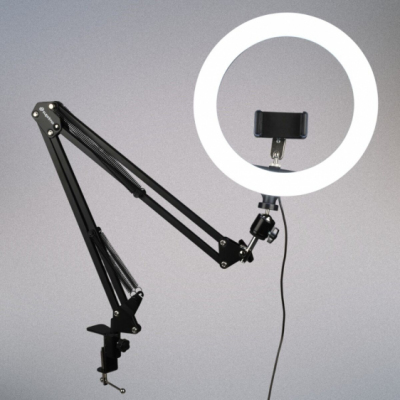 SUPRIMO DLS - Statyw biurkowy lampa pierścieniowa LED