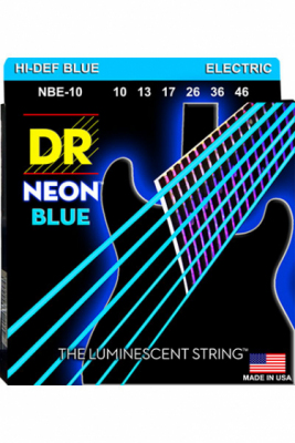 DR NBE 10-46 NEON BLUE - Struny powlekane do gitary elektrycznej