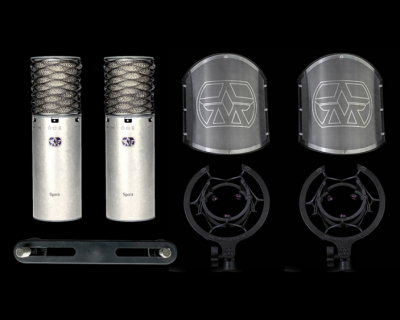 Aston Microphones Spirit Stereo Pair - Para mikrofonów pojemnościowych + uchwyty + pop filtry