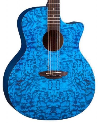 Luna Gypsy Exotic Quilted Ash Trans Blue - gitara akustyczna-2643