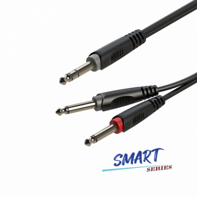 Roxtone SAYC100L6 - Kabel audio Jack 6.3mm stereo / 2 x Jack 6.3mm mono