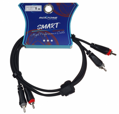Roxtone SACC130L1 - Kabel audio 2 x Wtyk RCA / 2 x Wtyk RCA 1m