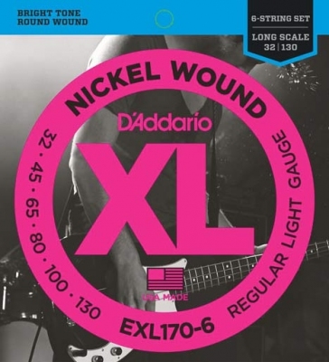 D'Addario EXL170-6 32-130 - struny do gitary basowej