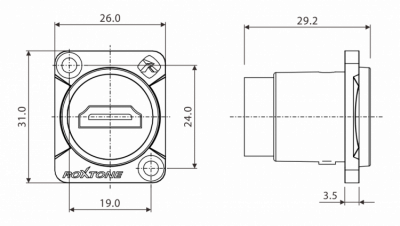 Roxtone RAH20D-B - Gniazdo typu HDMI