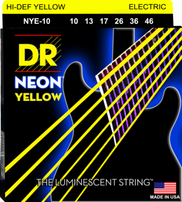 DR struny do gitary elektrycznej NEON YELLOW 10-46