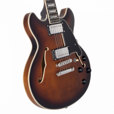 D'Angelico Premier Mini DC Brown Burst - Gitara elektryczna