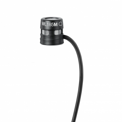 Shure WL185MB/C-TQG - Miniaturowy mikrofon przypinany, kardioidalny, złącze TQG, czarny