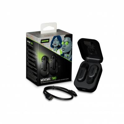 Shure MV-TWO-Z6 - Dwa bezprzewodowe mikrofony MoveMic MV-LAV, Case ładujący