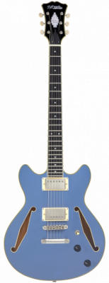D'Angelico Excel Mini DC Tour Solid Slate Blue - gitara elektryczna