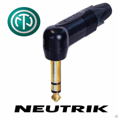 Neutrik NP3RX-B - Wtyk Jack 6.3mm stereo kątowy