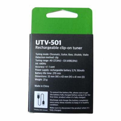 NEXON UTV-501 - Tuner chromatyczny z akumulatorem i USB