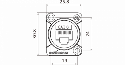 Roxtone RAE8FD-C6-B - Gniazdo typu RJ45 CAT6