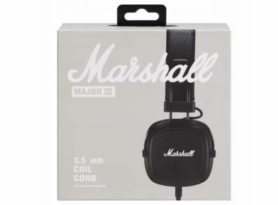 Marshall MAJOR 3 BK - Słuchawki przewodowe CZARNE