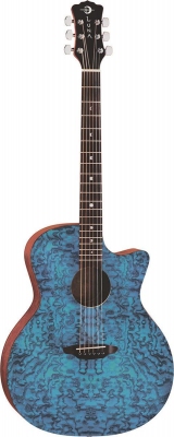 Luna Gypsy Exotic Quilted Ash Trans Blue - gitara akustyczna-2640