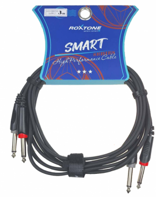 Roxtone SACC100L3 - Kabel audio 2x Jack 6.3mm / 2x Jack 6.3mm 3m