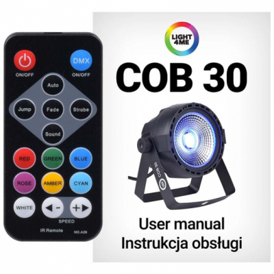 LIGHT4ME COB 30 - Par LED RGB CZARNY