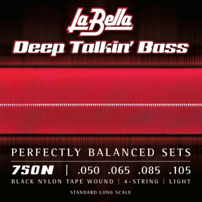 La Bella Deep Talkin' Bass Black Nylon Tape Wound Light 50-105 4-str 750N - Struny do gitary basowej
