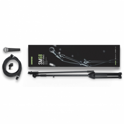 Shure SM58-KM-SOM - Mikrofon dynamiczny, kardioidalny, wokalny, kabel XLR-XLR i statyw