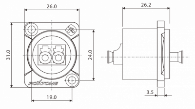 Roxtone RALC2D - Gniazdo światłowodowe LC Duplex