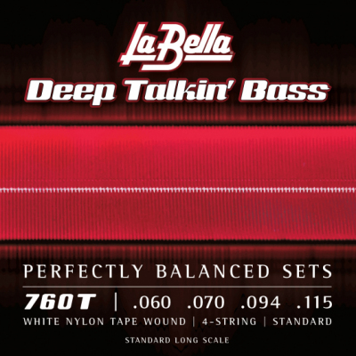 La Bella Deep Talkin' Base White Nylon Tape Wound Standard 60-115 4-str 760T - Struny do gitary basowej