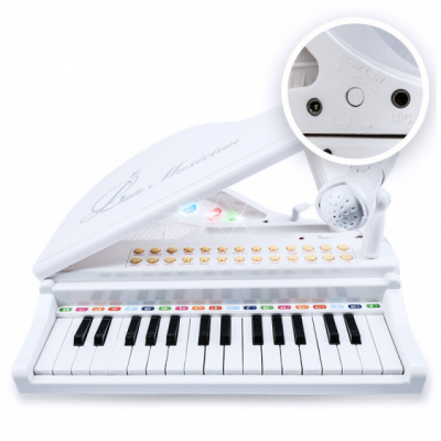 NN PIANINO KASIA WH - Fortepian z mikrofonem dla dzieci białe