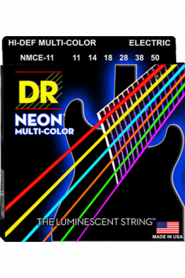 DR NMCE 11-50 NEON MULTI-COLOR - Struny do gitary elektrycznej