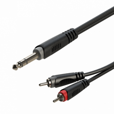 Roxtone SAYC110L1 - Kabel audio Jack 6.3mm stereo / 2 x RCA 3m