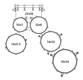 MAPEX ARMORY AR628SFU VL - Zestaw perkusyjny ShellSet