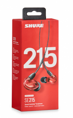 Shure SE215SPE-RD-EFS - Słuchawki douszne z pojedynczym przetwornikiem