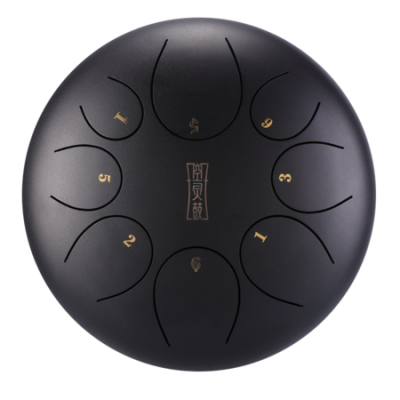 Hluru TY8-12-InkBlack - Round tongue drum 12