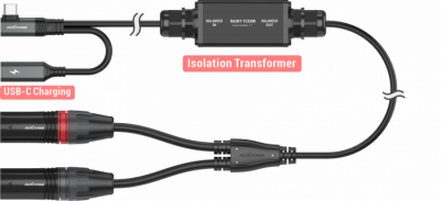 Roxtone RA3DT-TC2XM - Kabel audio USB z transformatorem separującym