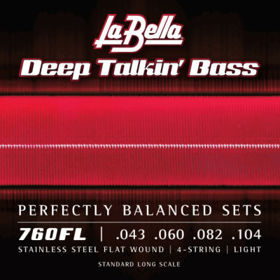 La Bella Deep Talkin' Bass Flats Light 43-104 4-str 760FL - Struny do gitary basowej