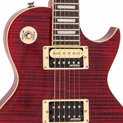 Vintage V100TWR - Gitara elektryczna  Flamed Wine Red
