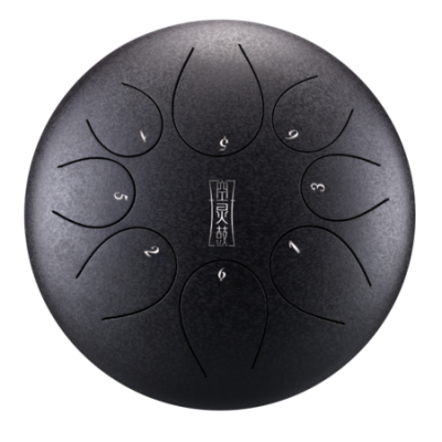 Hluru TY8-12-Charcoal - Round tongue drum 12