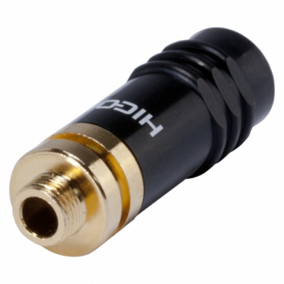 HICON HI-J35S-SCREW-F - Metalowe gniazdo kablowe mini jack 3,5 mm stereo z blokadą śrubową