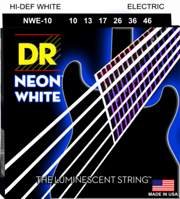 DR struny do gitary elektrycznej NEON WHITE 10-46