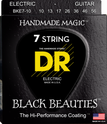 DR struny do gitary elektrycznej BLACK BEAUTIES 10-56 7-str