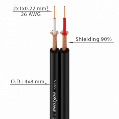 Roxtone AC010-100m-BK - Kabel audio