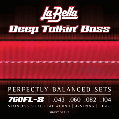 La Bella Deep Talkin' Bass Flats Light Short Scale 43-104 4-str 760FL-S - Struny do gitary basowej