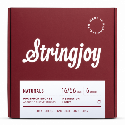 Stringjoy NB1656 struny do gitary akustycznej rezofonicznej NATURALS Phosphor Bronze 16-56