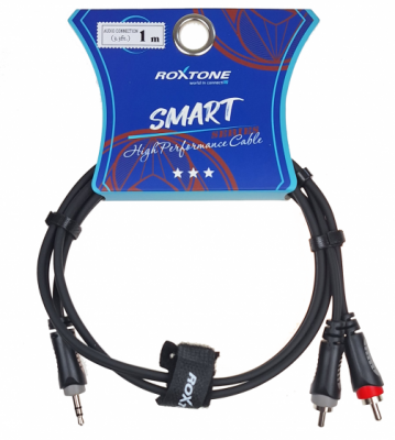 Roxtone SAYC150L1 - Kabel audio Jack 3.5mm stereo / 2 x RCA 1m
